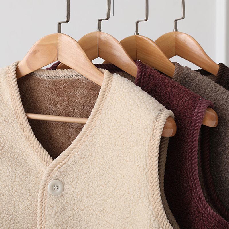 Spring and Autumn Lamb Wool Vest for Mothers, Fleece-Lined New Model, Thickened Vest for Middle-Aged and Elderly, Granular Jacket, Warm Outerwear Spring and Autumn Lamb Wool Vest for Mothers, Fleece-Lined New Model, Thickened Vest for Middle-Aged and Elderly, Granular Jacket, Warm Outerwear