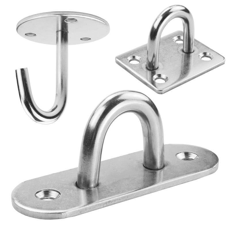 不锈钢顶装吊钩墙顶承重挂钩顶钩挂投影幕布天花板旋转单钩挂盆栽