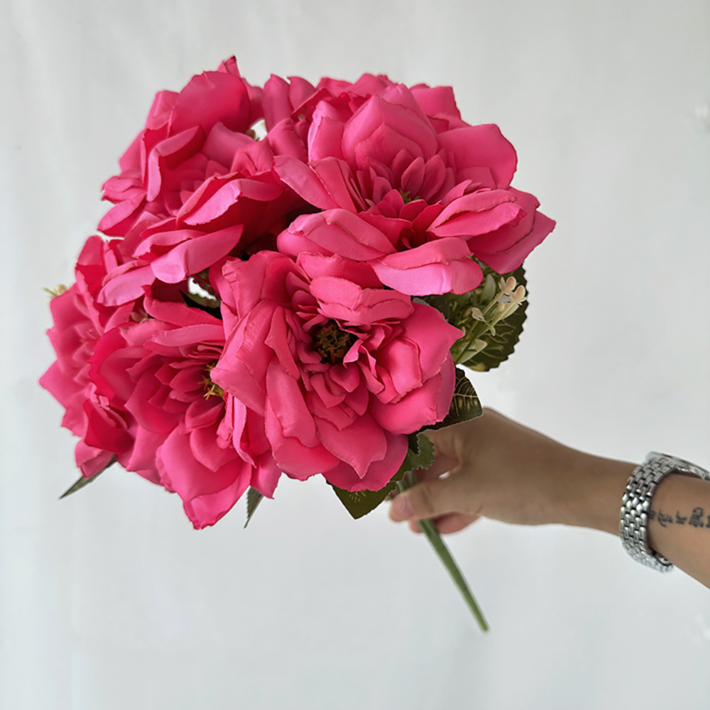 쌍용 7머리 우아한 장미 장미 레드