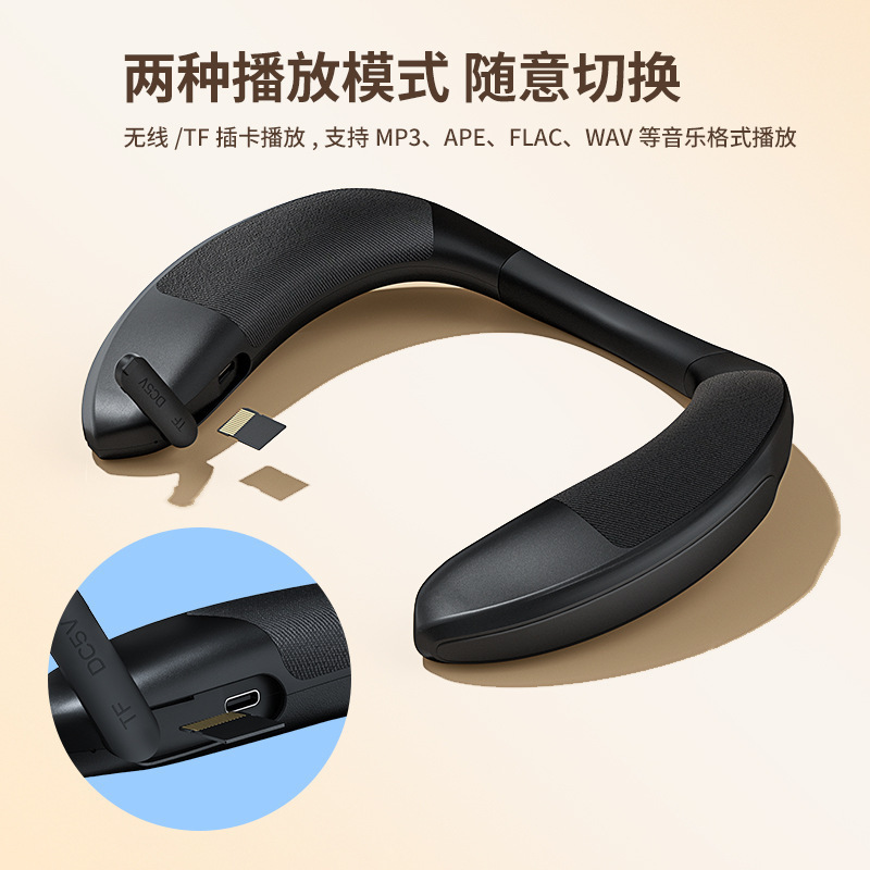 跨境音响新款挂脖式无线蓝牙音箱夏季环绕音箱布艺便携语音通话|undefined