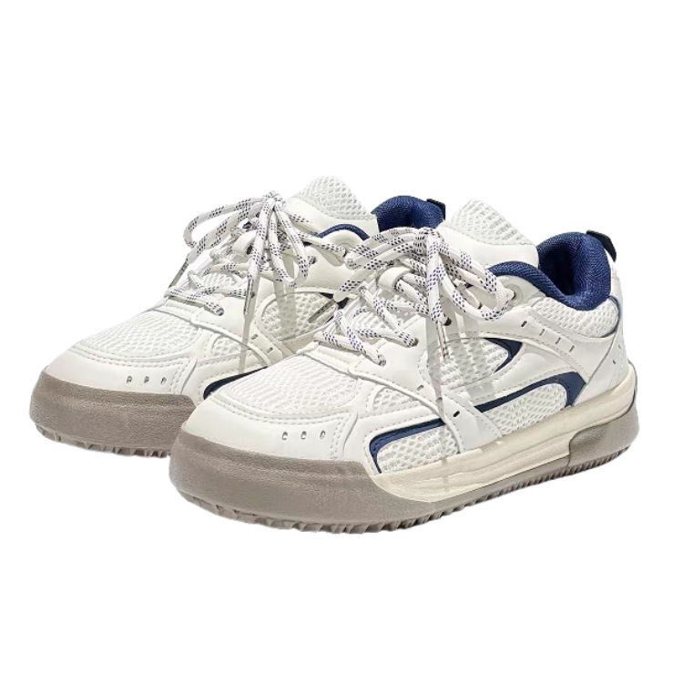 Diseño original nicho zapatos de pan de suela gruesa para hombres 2025 primavera nuevos zapatos de panel de malla chic de estilo universal zapatos de entrenamiento