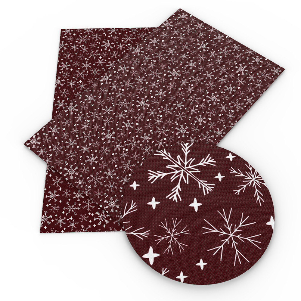 クリスマス雪花模様の薄いポリエステル綿や四面弾ニット生地のプリント生地手作りdiyシャツスカート服装生地