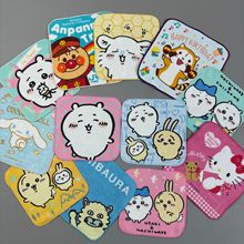 外贸原单卡通割绒拷边刮底印花面包超人奥t曼皮卡丘小方巾