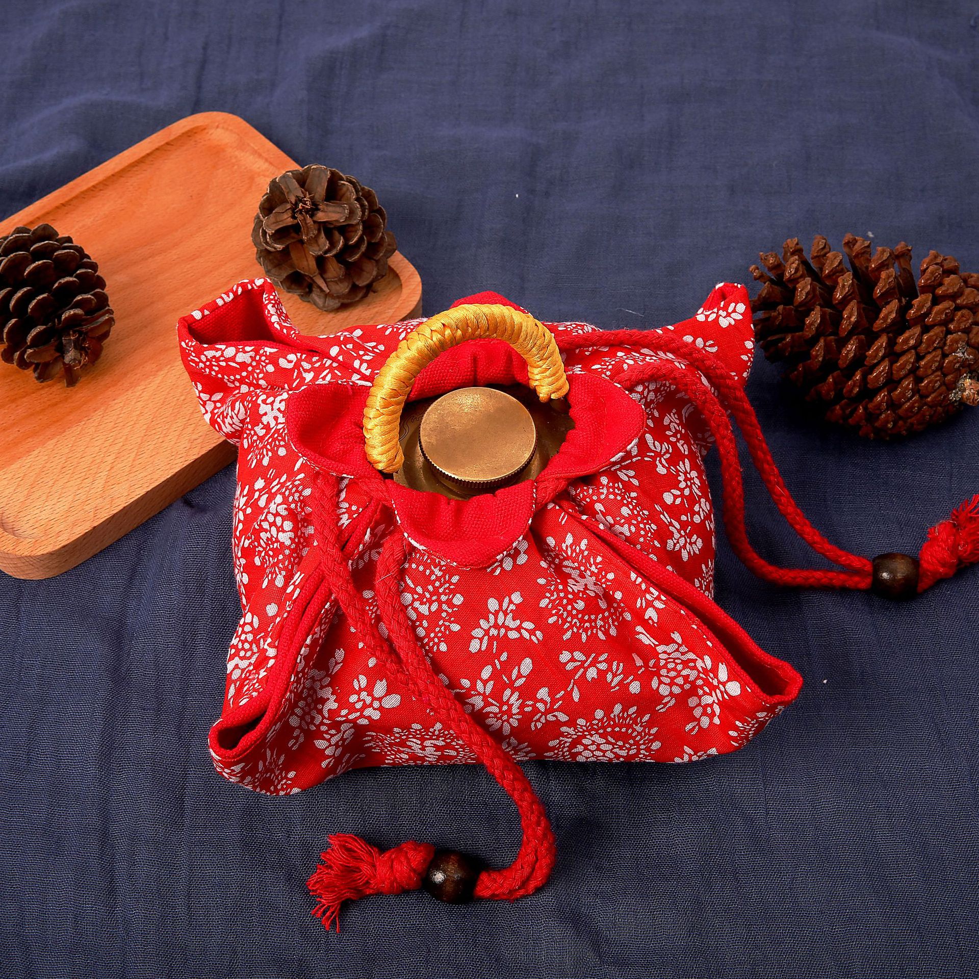 家用保温暖床加厚老式袋暖手壶铜壶暖壶精美小巧布套布袋厂家直供