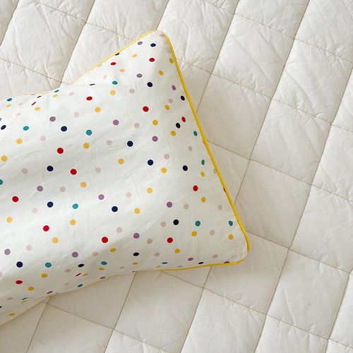 Ins Korea Small Bear Polka Dot Cute Cartoon 100% Cotton Children's Pillowcase Kindergarten Baby Pure Cotton Single Pillowcase