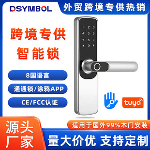 Cross-Border Graffiti Smart Lock Indoor Wooden Door Fingerprint Lock Hotel Card Lock Anti-Theft Door Electronic Lock