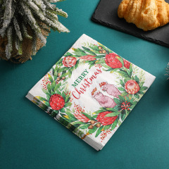 メーカーの現物の祝日のナプキンのクリスマスの花のレストランの焙煎坊はティッシュの卸売りを適用します。
