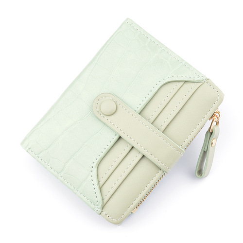 New Wallet Women's Short Wallet Women's Small Wallet Fashion Crocodile Pattern Zipper Buckle Wallet Coin Purse Card Holder