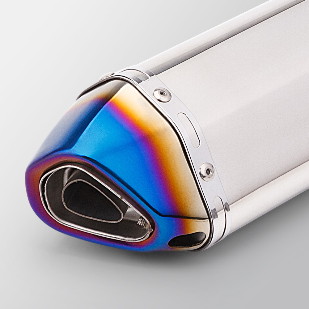 Small Hexagon Half Blue Exhaust Pipe 51MM Universal CBR650 ZX4R Race 800 450SR 250RR 400NK