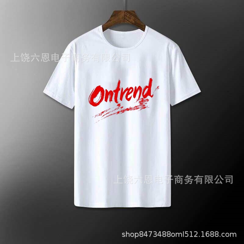 Short-Sleeved T-Shirt Couple Summer Round Neck Novel Simple Men's Popular Print 2025 Fashion Loose Style Trend