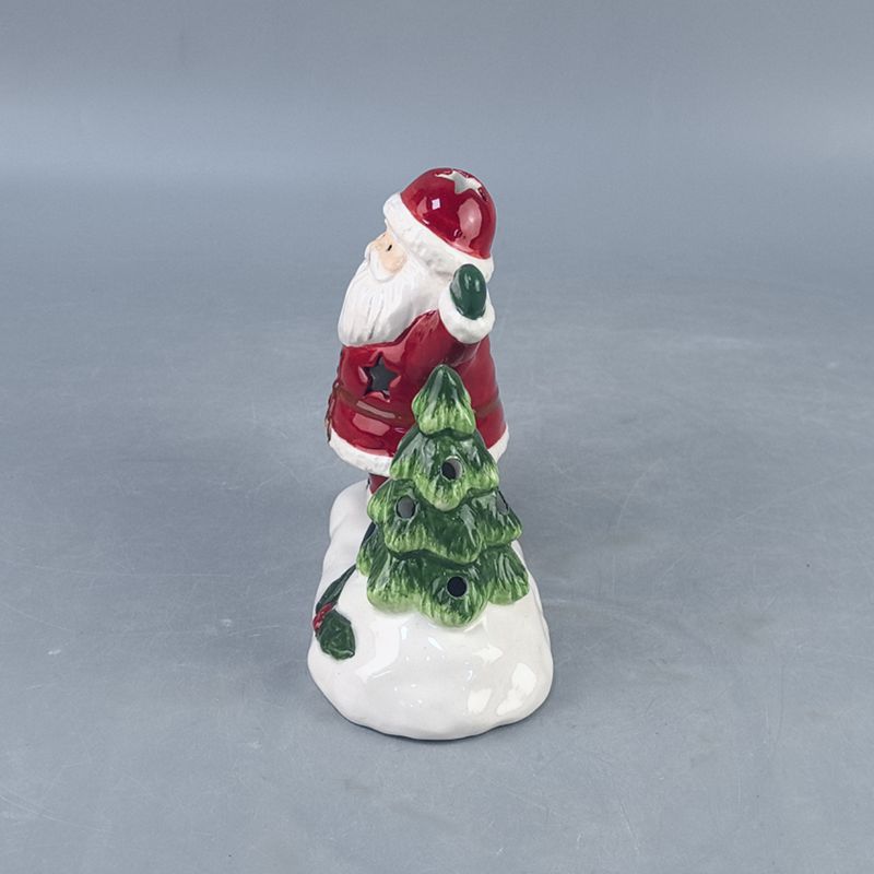 Decoración navideña Papá Noel Muñeco de nieve Hombre de jengibre Cerámica Luz electrónica Decoración pequeña Escena Decoración Accesorios Navidad