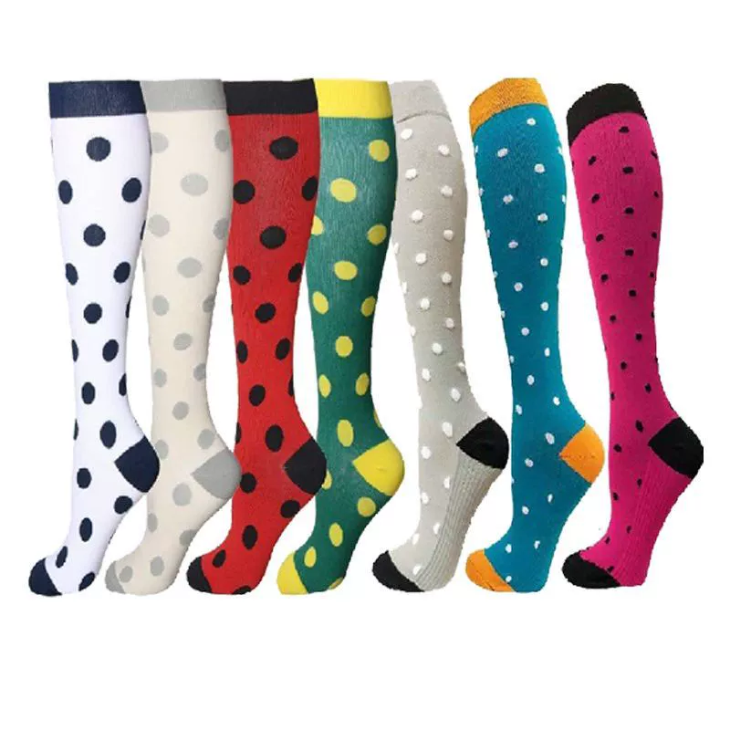 Compression Running Socks, Unisex Jacquard Knee-High Socks, Multiple Patterns, S/M & L/XL