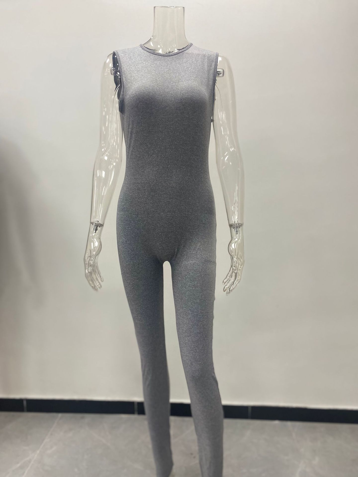 175g Weight Sleeveless Sleeve Length Full Length Pants Length Polyester Fabric Type High Waist Waist Line Casual Pants, Jumpsuits Pants Type High Elasticity Elasticity Holiday, Daily, Date Occasion Skinny Fit Type Solid Color Pattern Summer Season Women's Gender Streetwear Style Wholesale Women's Streetwear Solid Color Sleeveless Bodysuits 9