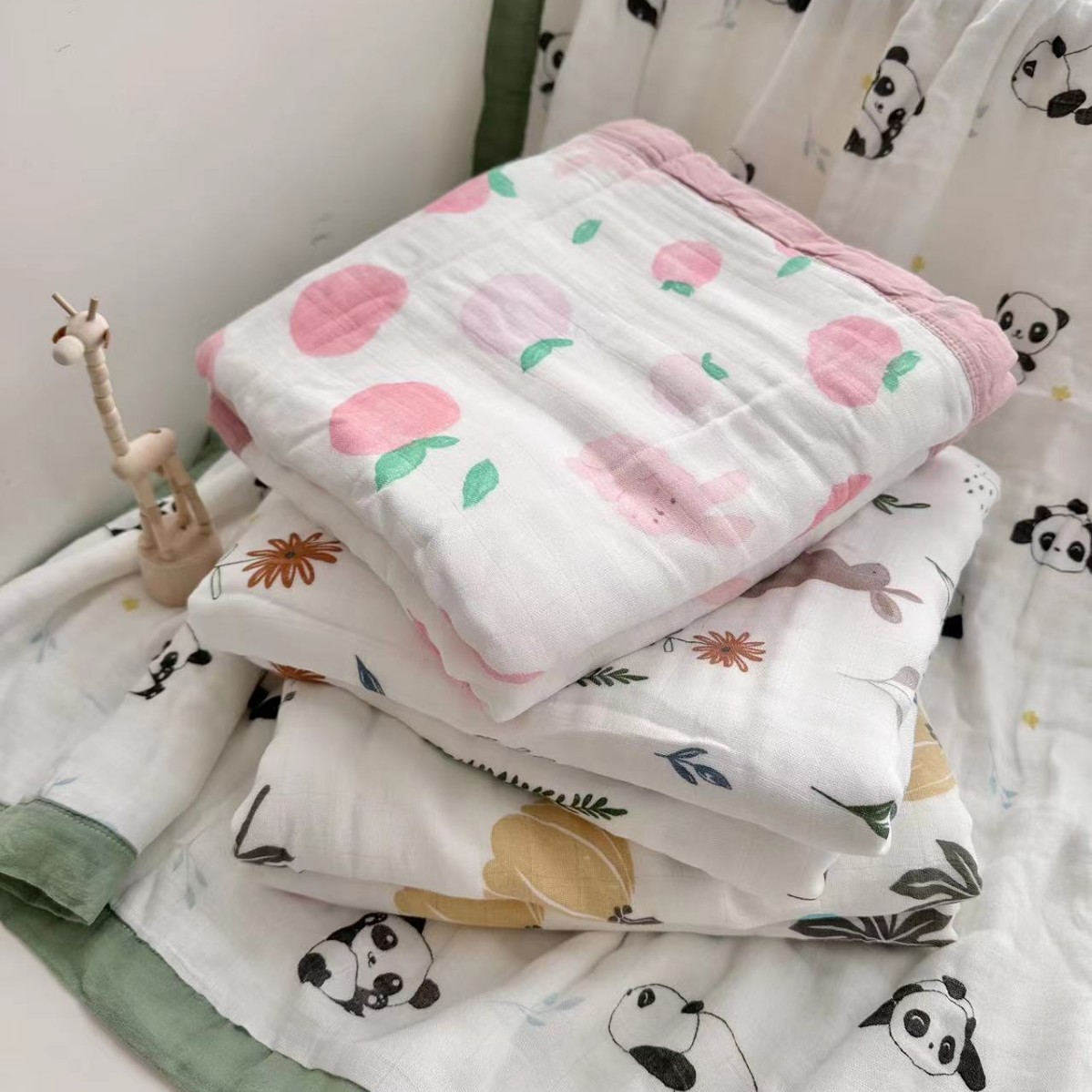 Six-layer eight-layer thick bamboo cotton gauze blanket bamboo fiber washing newborn swaddle blanket bath towel children's absorbent