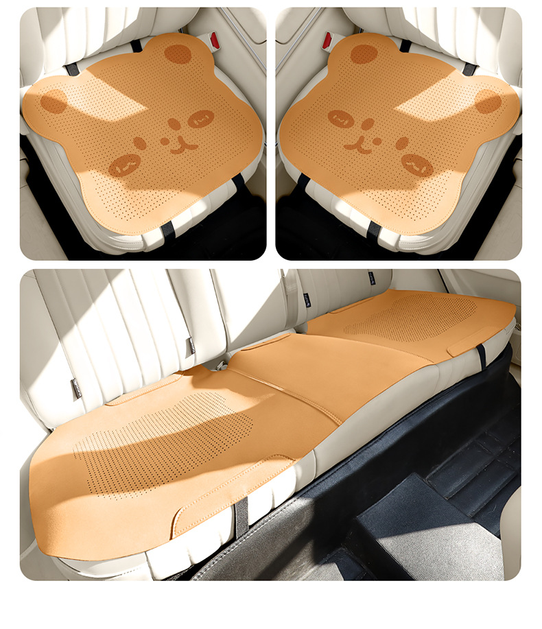Suitable for Lexus cars, the suede seat covers feature a three-dimensional cartoon bear design, cute, comfortable, and breathable