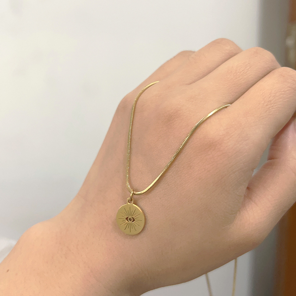 Simple Style Geometric Titanium Steel Plating Pendant Necklace 1 Piece