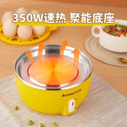 Chigo multifunctional egg cooker with automatic power off small 1-person steamed egg home steamed egg machine gift wholesale factory