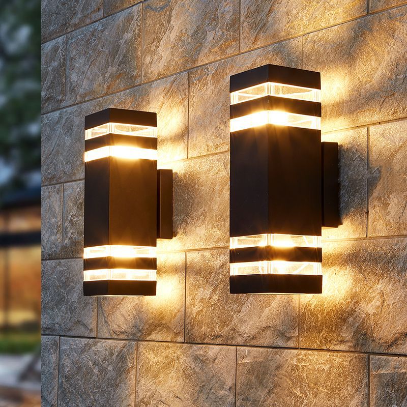 Lámpara de pared al aire libre, impermeable, bañador de pared al aire libre, puerta de hotel de villa, pared exterior, lámpara de patio, foco de balcón de terraza simple
