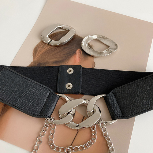 Elasticated Band Waist Belt for Women, Adjustable Fitted Dress with Cool, Stylish JK Fashion and Versatile Decorative Straps