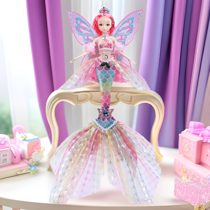 Mermaid Princess Doll Set Little Girl Simulation Large Toy Children's Day Gift Music Light Cute