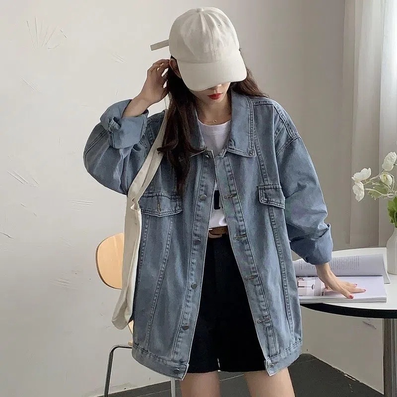 春秋牛仔外套女新款韩版学生ins日系氛围感显高复古宽松百搭褂子|undefined