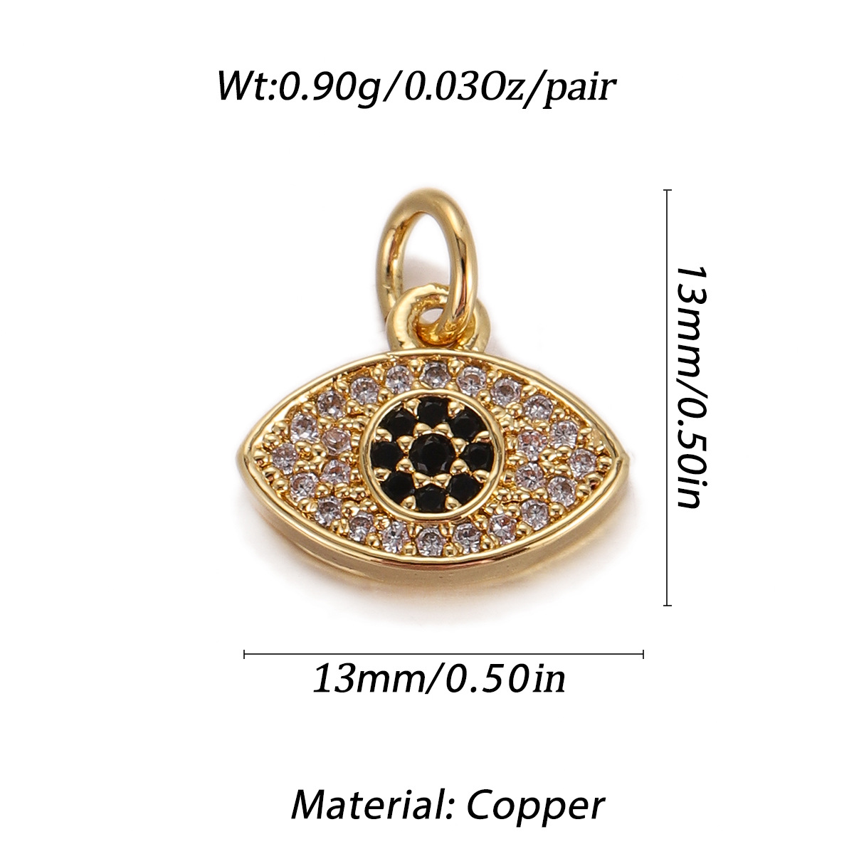 1g Weight Pendant Jewelry Making Type 9 * 15mm Jewelry Making Size DIY Ornament Accessories Classification 1 Piece Quantity Copper Material Devil's Eye, Hand Of Fatima Pattern All Seasons Season Polished Finish Plating Design Elegant, Vintage Style Style 1 Piece 9 * 15mm Copper Devil's Eye Hand Of Fatima Polished Pendant DIY Ornament Accessories 6