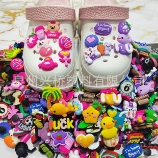 Factory Direct Sales Mixed Batch Stereo Cartoon Sports Croc Hole Shoe Accessories Wholesale Pvc Soft Rubber Shoe Flower Shoe Buckle