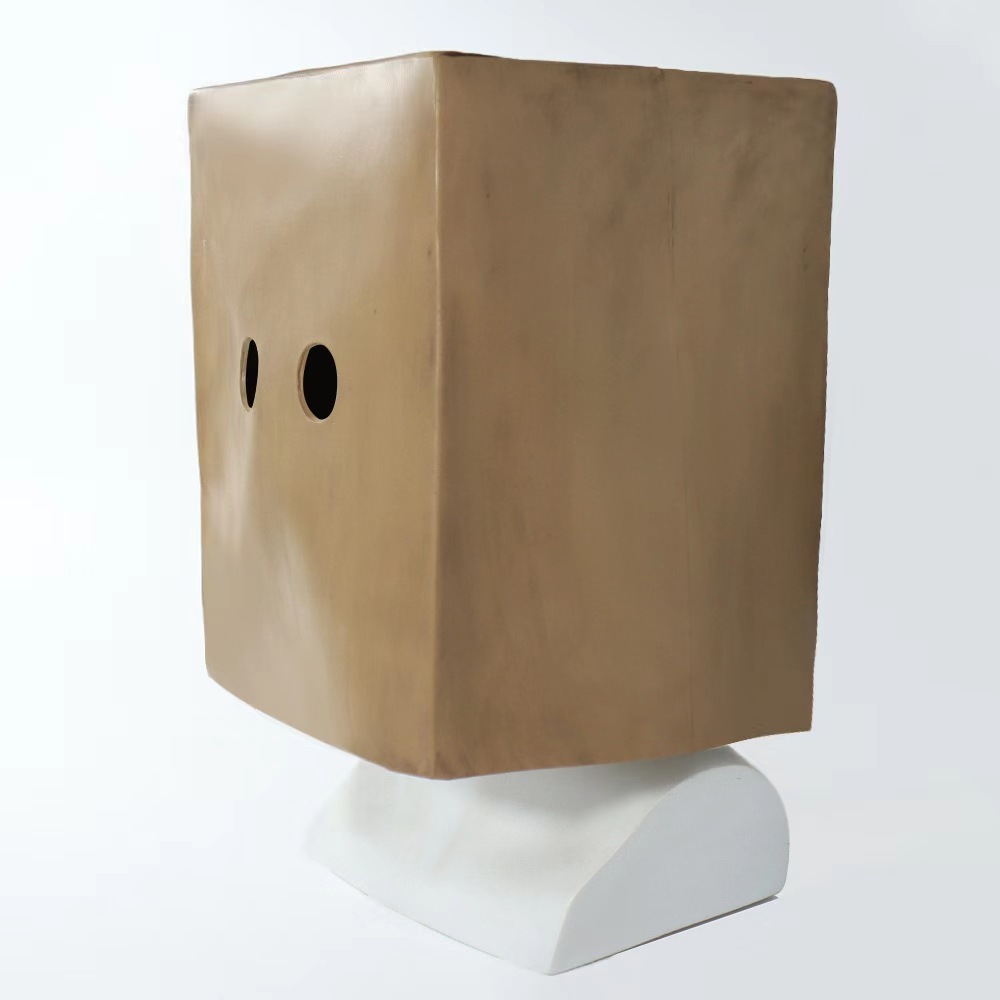 クロスボーダー爆品の小さな悪夢ゲームmonoラテックスマスクパーティーブロックマスク段ボール箱の頭カバーがおかしい