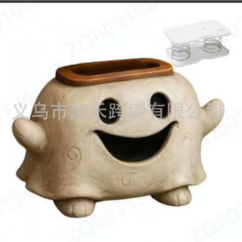跨境新款亚马逊万圣节抱南瓜幽灵纸巾盒节日派对装饰品家居桌面雕|undefined