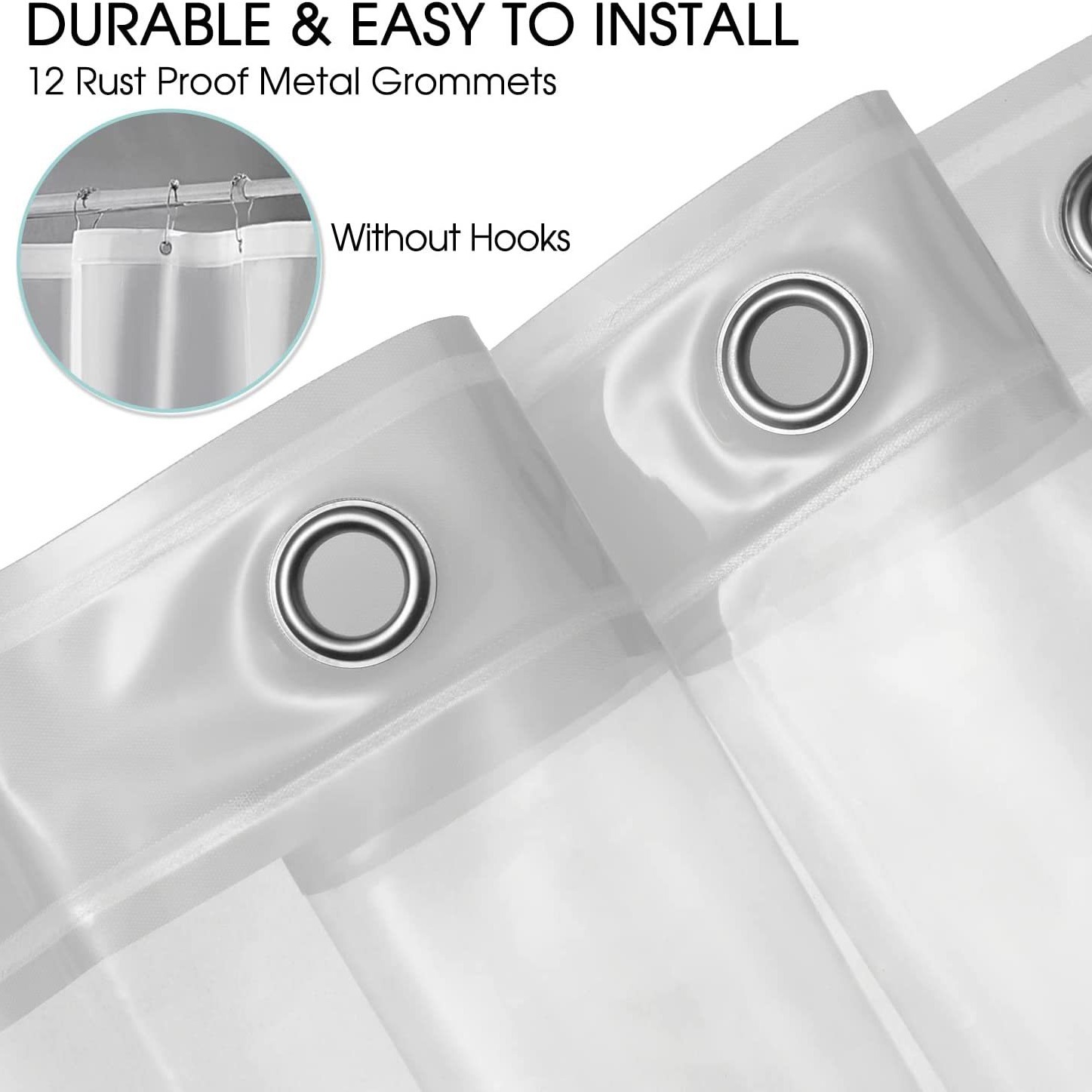 Cortina de ducha invisible, suministro transfronterizo de Amazon, cortina de separación seca y húmeda, partición para el hogar, tela impermeable, cortina perforada sin agujeros