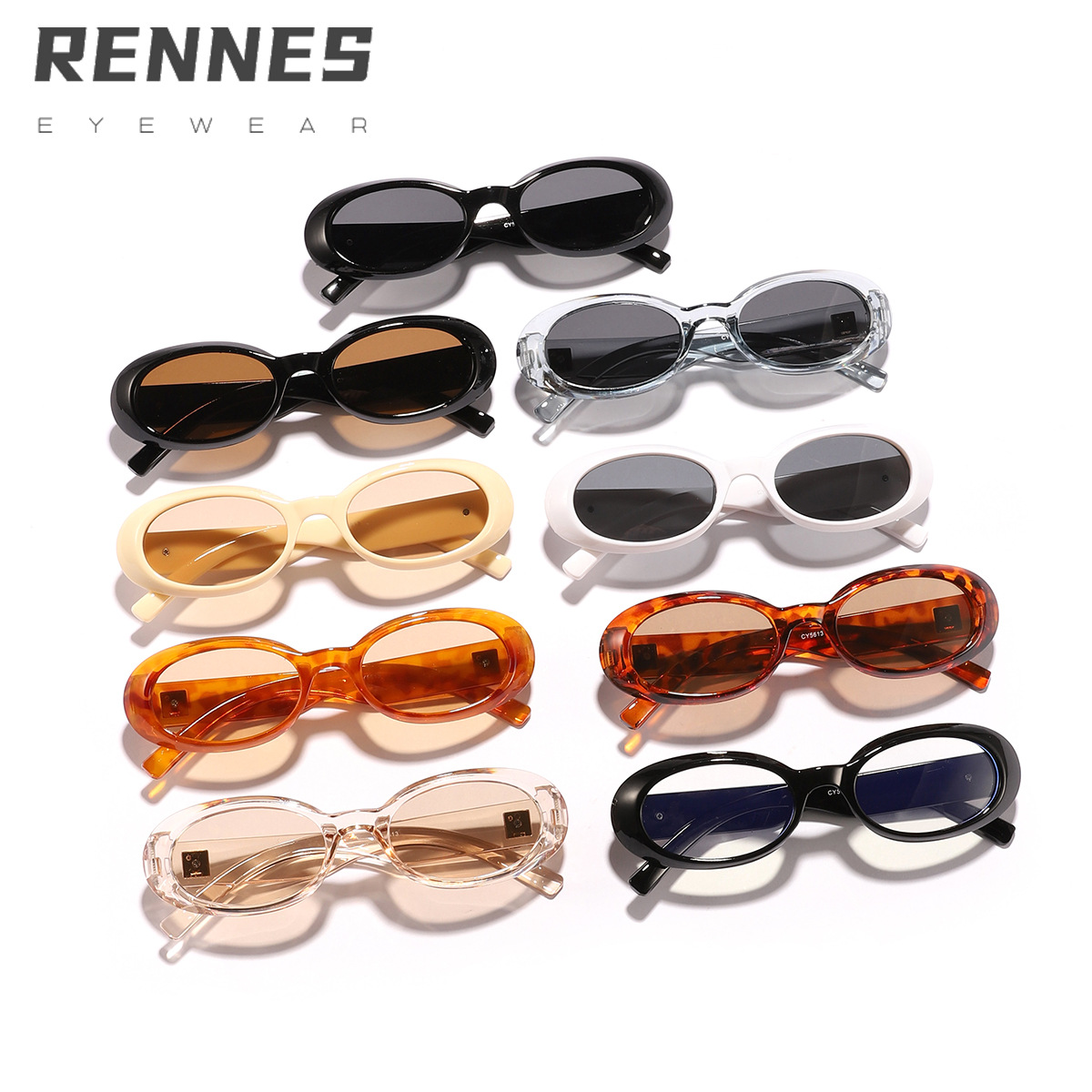 Gafas de sol ovaladas retro de moda europea y americana 2025 nuevas gafas de sol de protección solar de alta gama Sunglass