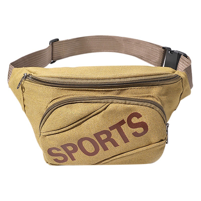 New men's and women's canvas waist bag business cash register large waist bag outdoor multi-functional sports satchel manufacturers spot wholesale