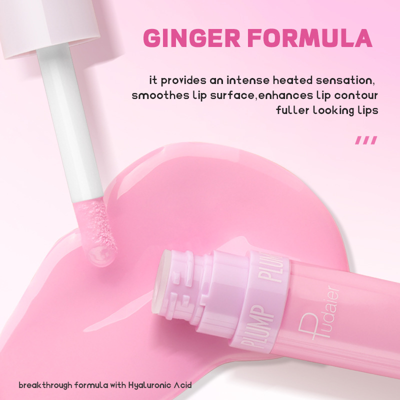 Pudaier Lip Glaze Ginger Lip Gloss Moisturizing Lip Gloss Lipstick Non Fading Non Stick Cup_voghion.com