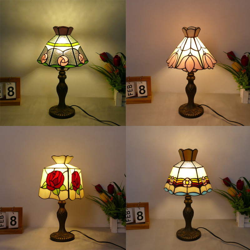 European-style pastoral country Tiffany new cross-border hot selling small table lamp ins atmosphere bedside bedroom living room European-style pastoral country Tiffany new cross-border hot selling small table lamp ins atmosphere bedside bedroom living room