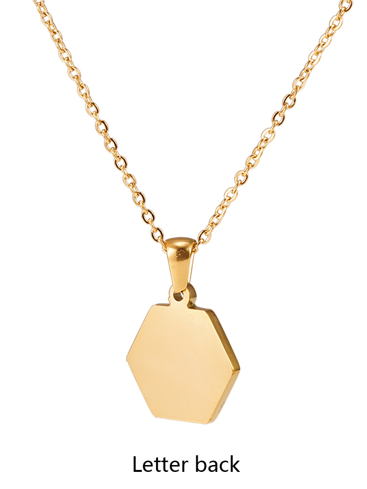 Fashion Hexagon Stainless Steel Pendant Necklace Plating Shell Stainless Steel Necklaces display picture 6