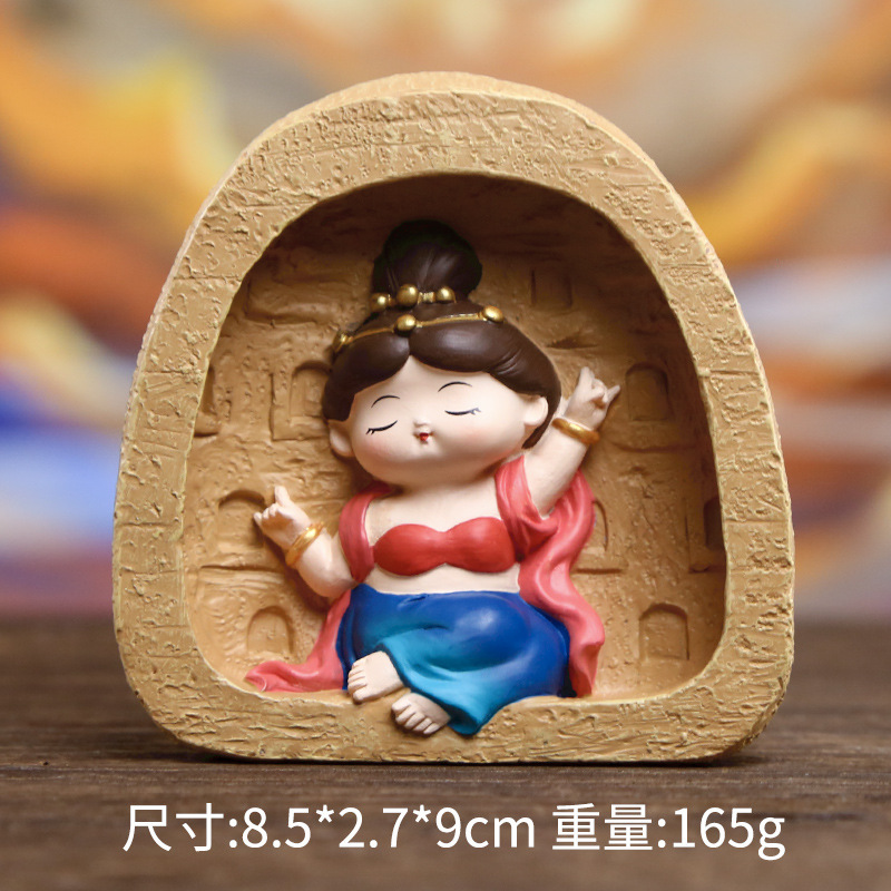 福禧敦煌莫高窟摆件中式飞天敦煌树脂工艺品萌趣设计公仔摆件批发|undefined