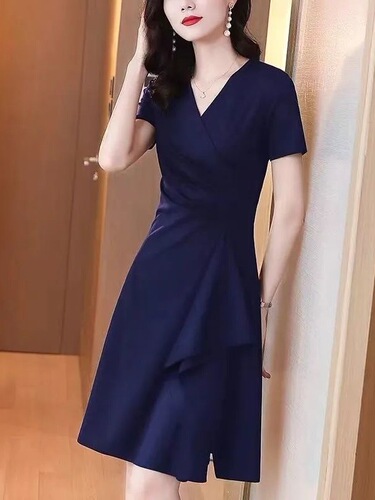 2025 new style dress, women's collared dress, women's summer waist, slim dress, women
