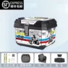 48L-(Alloy Lock) Chivalry White-(Top Model)-Lining + Backrest + Shock Absorbing Base + Accessories