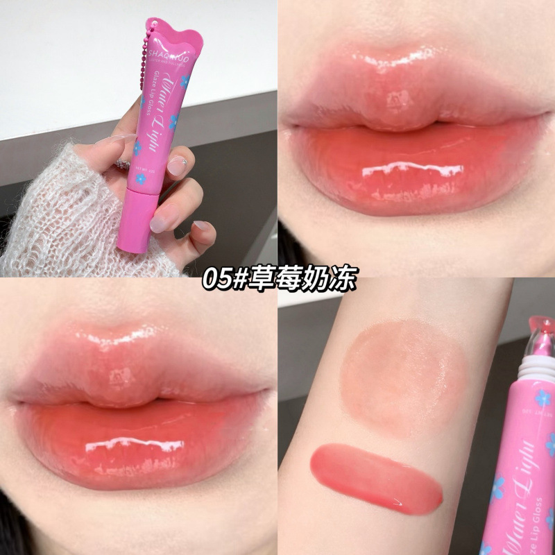 SHAQINUO esmalte labial de agua esmalte labial de espejo esmalte labial de color humectante colgante de aceite labial brillo labial maquillaje transfronterizo image 10