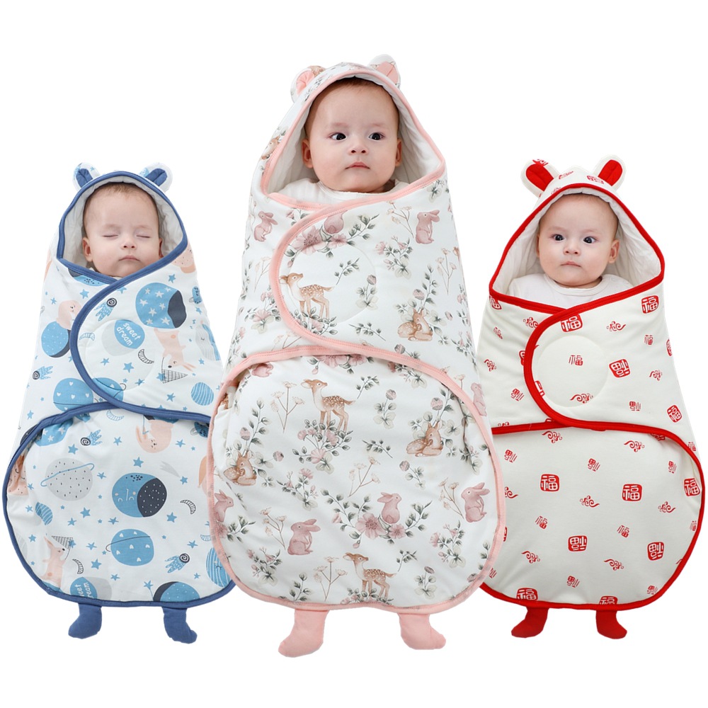 Baby Blanket Pure Cotton Newborn Blanket Spring Autumn Winter Thickeneded Baby Delivery Room Bag Single Newborn Swaddle Anti-Kick Sleeping Bag