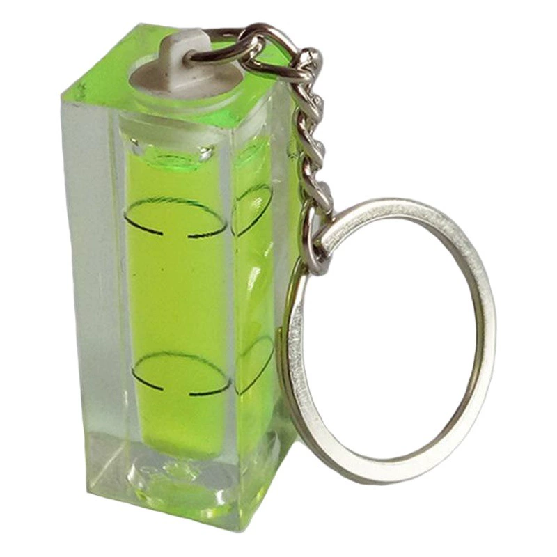 Прямоугольный уровень с брелоком, портативный мини-уровень, инструмент для самостоятельного использования, с цепочкой, 15*15*40, зеленый