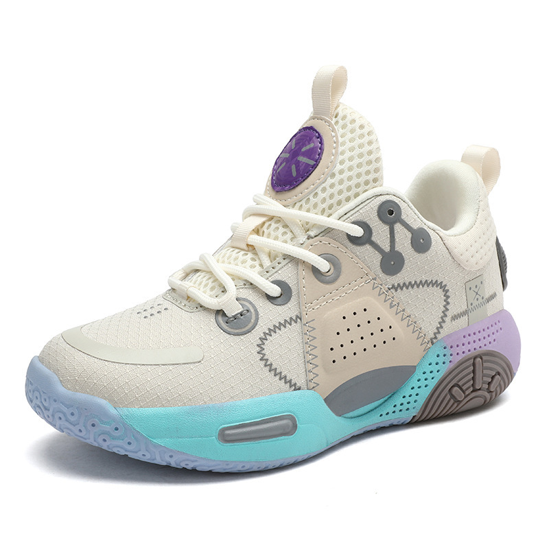 Nuevos zapatos de baloncesto para niños estilo primavera, transpirables, que absorben los golpes, resistentes al desgaste, zapatos de baloncesto prácticos para estudiantes para uso al aire libre