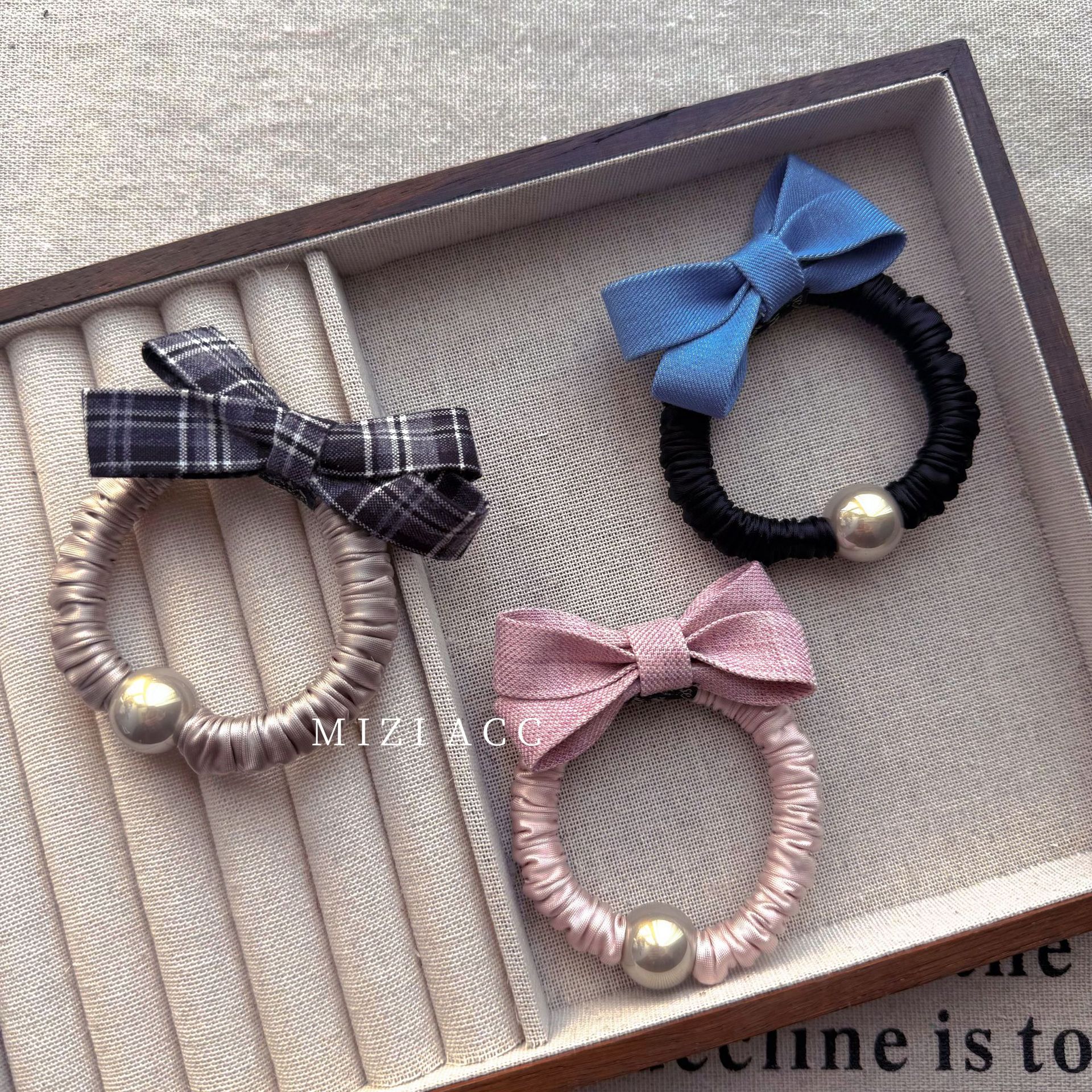 韩系蝴蝶结小肠发圈学院风头饰扎马尾不伤发小皮筋发圈女孩发饰品