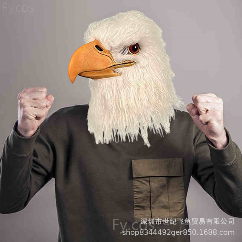 Águila máscara águila cabeza cubierta Halloween simulación animal Bulldog loro máscara realista animal cabeza cubierta