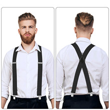跨镜电商男士背带夹加宽5.0cm吊裤带成人男士工装背带夹男士背带