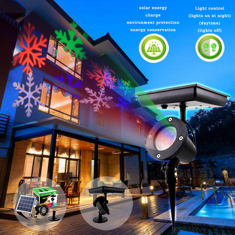 Factory source solar snowflake lamp a lawn floor lamp without charging courtyard projection snowflake lamp stage lamp