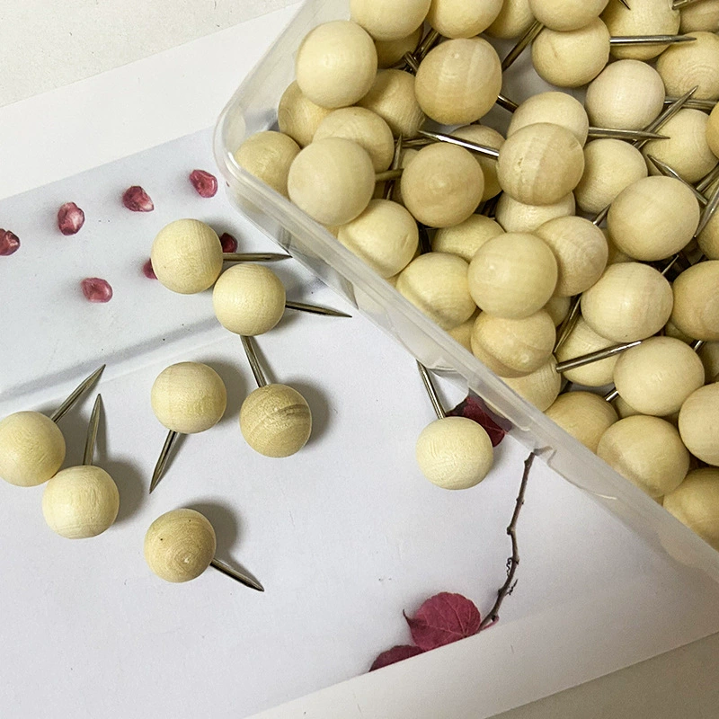 Pushpin Твердая древесина Креативный милый фото настенный гвоздь Детский сад Пробковая доска для сообщений Художественный гвоздь I-образный гвоздь