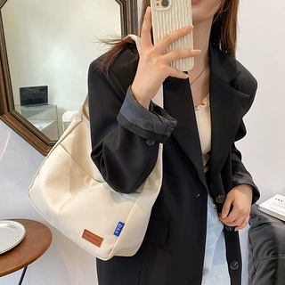 ins风大容量牛津布防水包包女2022新款单肩手提托特包大学生布袋