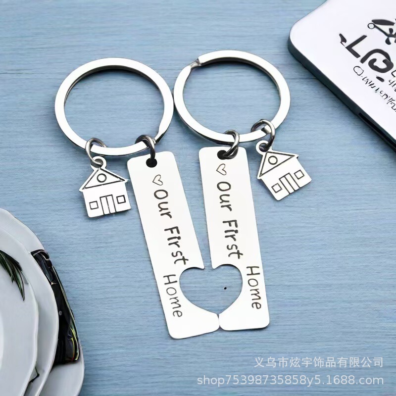 Stainless Steel Keychain 2026 Pendant Small Gift for Moving to a New Home, Decorative Accessory Manufacturer Wholesale Cross-Border New Style Jewelry