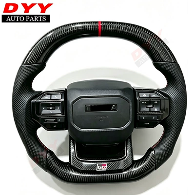 Suitable for Hilux Travo carbon fiber steering wheel, Hilux Travo upgraded steering wheel, Revo old to new conversion (Steering wheel) - real-carbon-flat-top-style-1without-hand-grip